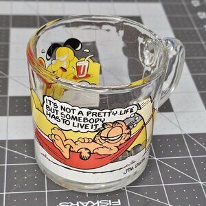 McDonald's Garfield Cat Glass Cup Mug Jim Davis 1978 Vintage